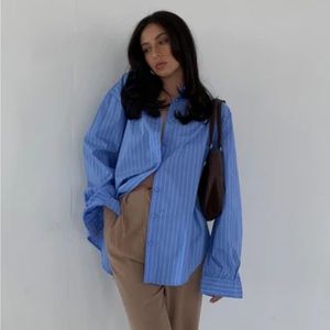 Princess Polly Murray shirt blue stripe size 2